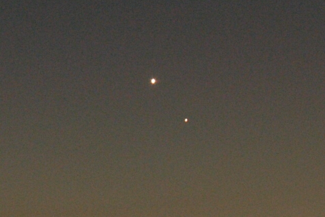 金星と水星の接近(拡大)