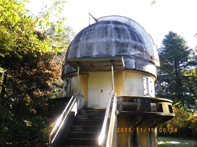 国立天文台三鷹キャンパス第1赤道儀室。太陽黒点観察などで公開展示されている。