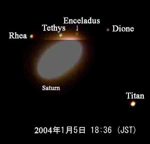 Saturn's satellites_20040105 /observer Mr.Hiroshi Watanabe
